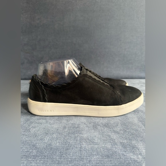 Cole Haan GrandPro Spectator Scalloped Slip On Sneaker Womens SZ 6.5 Black Suede - Picture 1 of 9